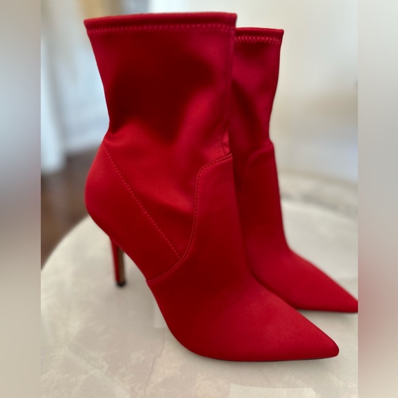 Bright red, satin booties from Aldo in a size 7.5. Never worn! - Picture 7 of 7
